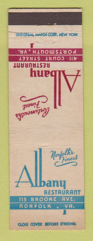 Matchbook Cover - Albany Restaurant Portsmouth NH Norfolk WWII