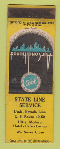 Matchbook Cover - State Line Service UT NV casino WORN
