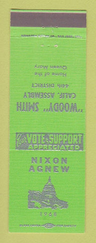 Matchbook Cover - Richard Nixon for President 1968 Spiro Agnew GREEN