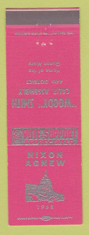 Matchbook Cover - Richard Nixon for President 1968 Spiro Agnew PINK