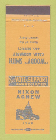 Matchbook Cover - Richard Nixon for President 1968 Spiro Agnew PEACH