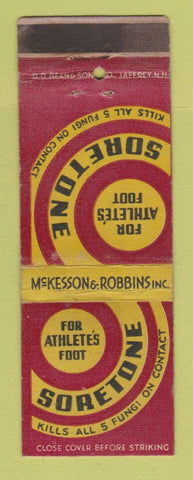 Matchbook Cover - Soretone Athlete's Food McKesson Robbins WWII WORN
