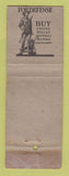 Matchbook Cover - Soretone Athlete's Food McKesson Robbins WWII WORN