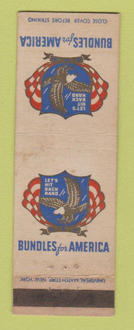 Matchbook Cover - Bundles for America WWII WEAR