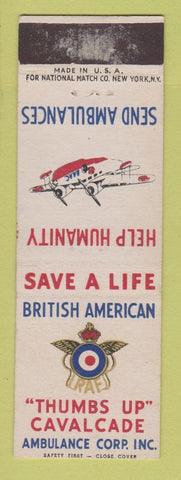 Matchbook Cover - British American Ambulance Corp WWII WEAR