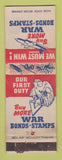 Matchbook Cover - WWII Buy War Bonds Stamps Universal Match WORN
