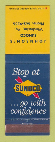 Matchbook Cover - Johnson's Sunoco oil gas Winchester VA
