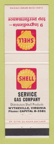 Matchbook Cover - Shell oil gas Wytheville VA #1