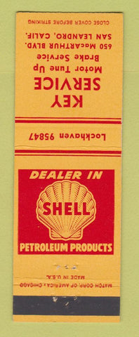 Matchbook Cover - Key Service Shell oil gas San Leandro CA