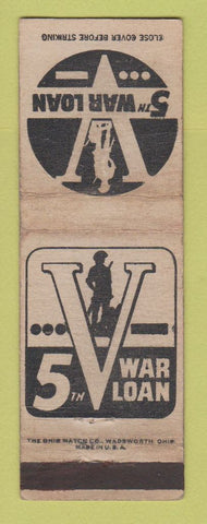 Matchbook Cover - WWII 5th War Loan Ohio Match WORN