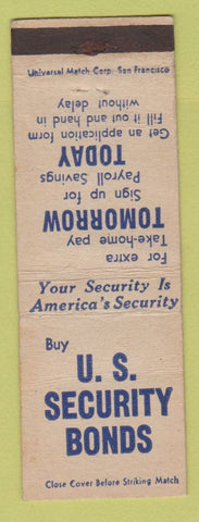 Matchbook Cover - US Security Bonds WWII Universal WEAR