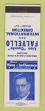 Matchbook Cover - Lions Club Connie Falvello Int Director Election Miami 1956