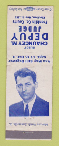 Matchbook Cover - Chauncey Depuy for Judge Franklin County Courts 1955 WEAR