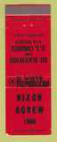 Matchbook Cover - Richard Nixon for President Spiro Agnew 1968 San Pedro CA RED