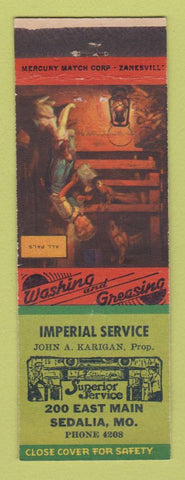 Matchbook Cover - Imperial oil gas Sedalia MO