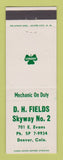 Matchbook Cover - Shamrock oil gas DH Fields Denver Colorado