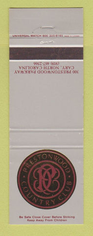 Matchbook Cover - Prestonwood Country Club Cary NC