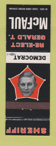 Matchbook Cover - Gerald McFaul Sheriff Election Cleveland OH