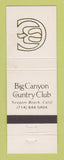 Matchbook Cover - Big Canyon Country Club Newport Beach CA