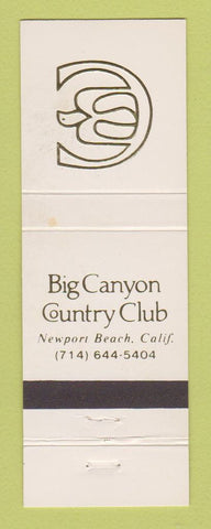 Matchbook Cover - Big Canyon Country Club Newport Beach CA