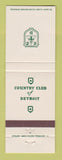 Matchbook Cover - Country Club of Detroit MI