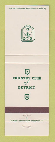 Matchbook Cover - Country Club of Detroit MI