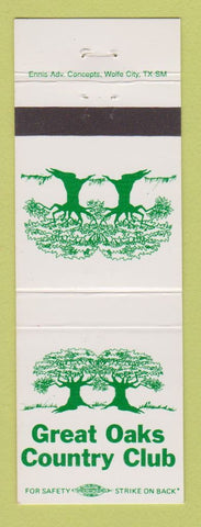 Matchbook Cover - Great Oaks Country Club