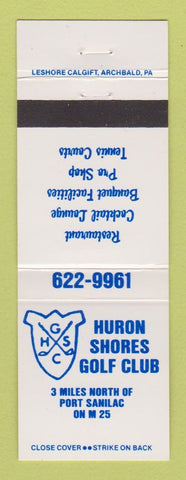 Matchbook Cover - Huron Shores Golf Club Port Sanilac MI