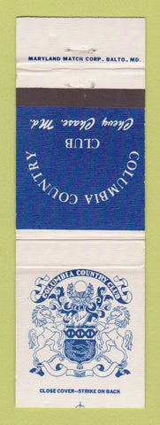 Matchbook Cover - Columbia Country Club Chevy Chase MD