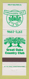 Matchbook Cover - Great Oaks Country Club 25th Anniversary