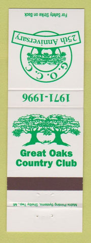 Matchbook Cover - Great Oaks Country Club 25th Anniversary