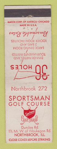 Matchbook Cover - Sportsman Golf Course Northbrook IL WORN