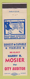 Matchbook Cover - Harry R Mosier City Auditor Election