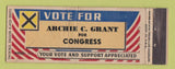 Matchbook Cover - Archie Grant for Congress Election WEAR