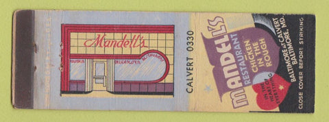Matchbook Cover - Mandell's Restaurant Baltimore MD WWII WEAR