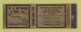 Matchbook Cover - WS De Moss Son Dies Fixtures Gages Indianapolis IN WEAR