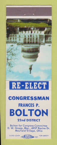Matchbook Cover - Frances Bolton Congress Election Mayfield Village OH