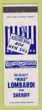 Matchbook Cover - Mike Lombardi for Sheriff Election
