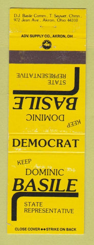 Matchbook Cover - Dominic Basile State Rep Akron OH WEAR