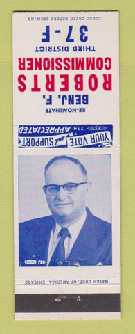 Matchbook Cover - Benjamin Roberts Commissioner Election