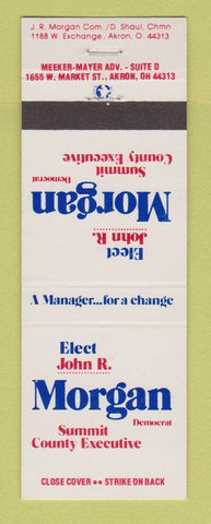 Matchbook Cover - John R Morgan Summit County Executive Akron OH
