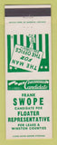 Matchbook Cover - Frank Swope Floater Rep Election Leake Winston County MS