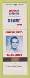 Matchbook Cover - Ralph James Recorder Election WEAR