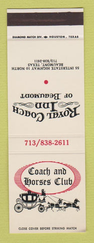 Matchbook Cover - Royal Coach Inn Beaumont TX SAMPLE