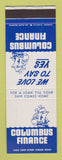 Matchbook Cover - Columbus Finance GA? SAMPLE