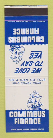 Matchbook Cover - Columbus Finance GA? SAMPLE