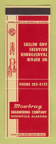 Matchbook Cover - Mowbray Engineering Greenville AL Transformer SAMPLE