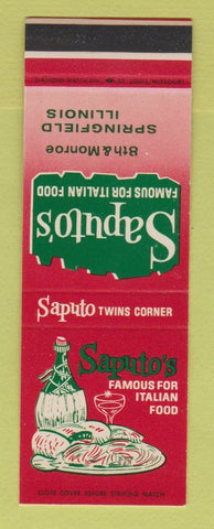 Matchbook Cover - Saputo's Italian Restaurant Springfield IL SAMPLE