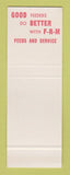 Matchbook Cover - Flint River Mills Feeds Bainbridge GA Tallahassee FL SAMPLE