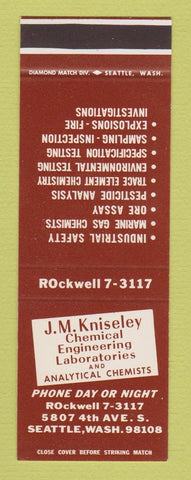 Matchbook Cover - JM Kniseley Chemical Labs Seattle WA SAMPLE